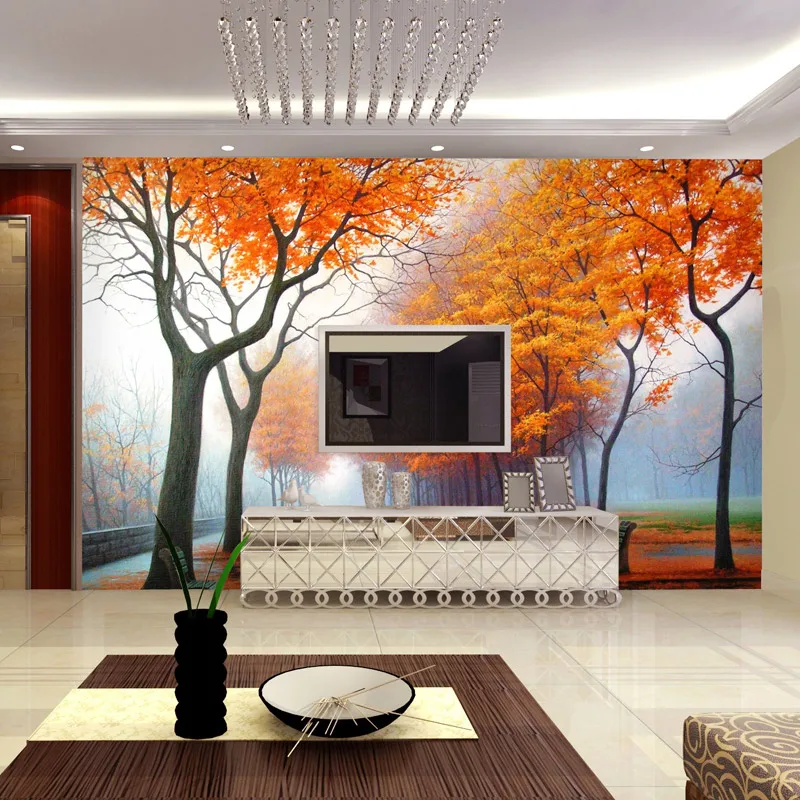 Customized Photo Wallpaper 3D Autumn Maple Leaf Natural Scene Wall Paper Roll Living Room Bedroom Home Decor Mural Wallpaper