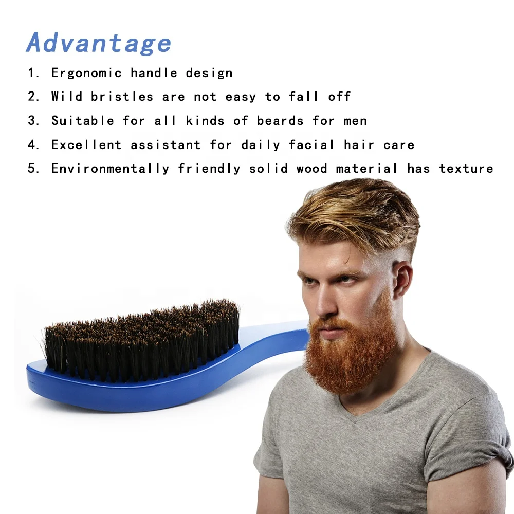 Wholesale 100%  boar bristle 360 curved hard custom hair wave brush man beard brush