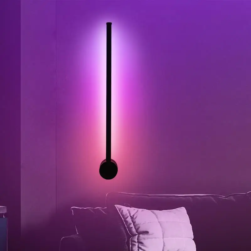 
Modern black small minimalist Led bed light living room decorative indoor RGB wall lamp 