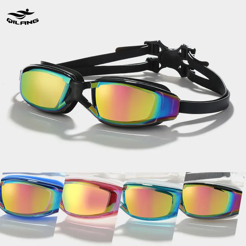 professional silicone swimming goggles anti-fog custom mark adult wholesale advanced high-definition swimming goggles