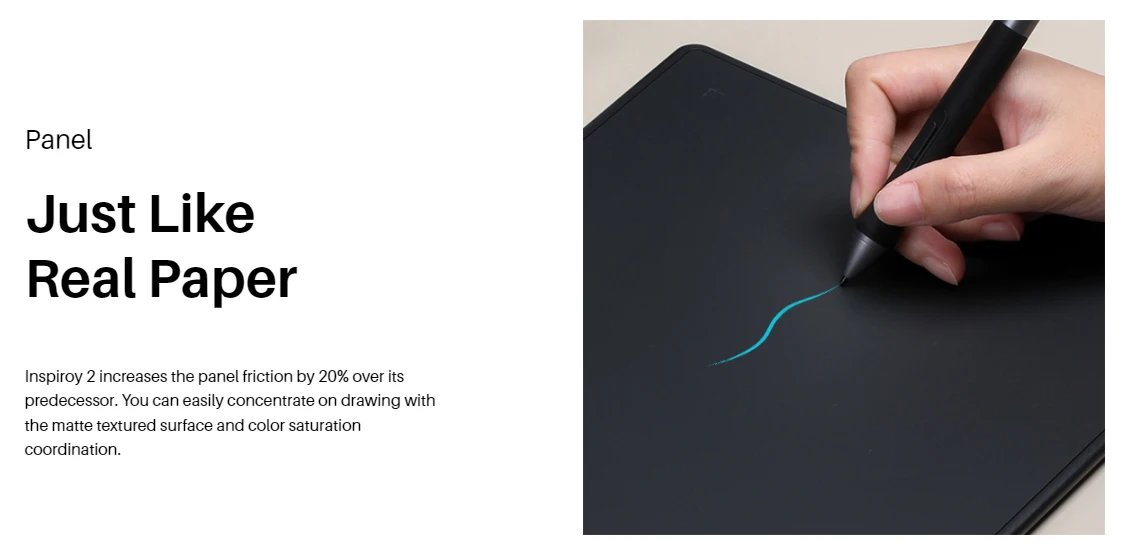 Huion inspiroy 2 H1061P paperless digital graphic tablet with scroll wheel 8 customized keys black drawing  tablet for designer