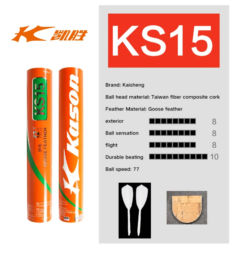 Original K2K3K5 Class Badminton Shuttlecock with Goose Feather A+ Durability and Flight for International Tournaments