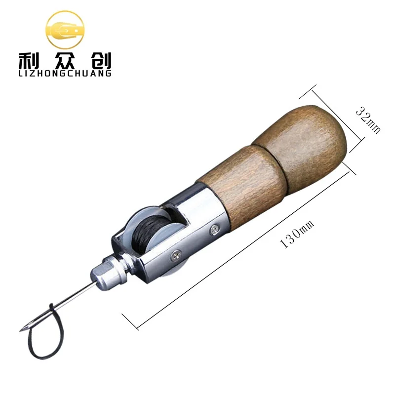DIY Leather Carving Sewing Craft Hand-Stitched Leather Tools Wooden Handle Sewing Awl stitching Awl Hand Stitcher