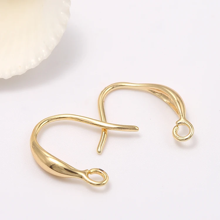 High Quality Fish Shape 14K Gold Plated Jewelry Accessories Earring Hooks