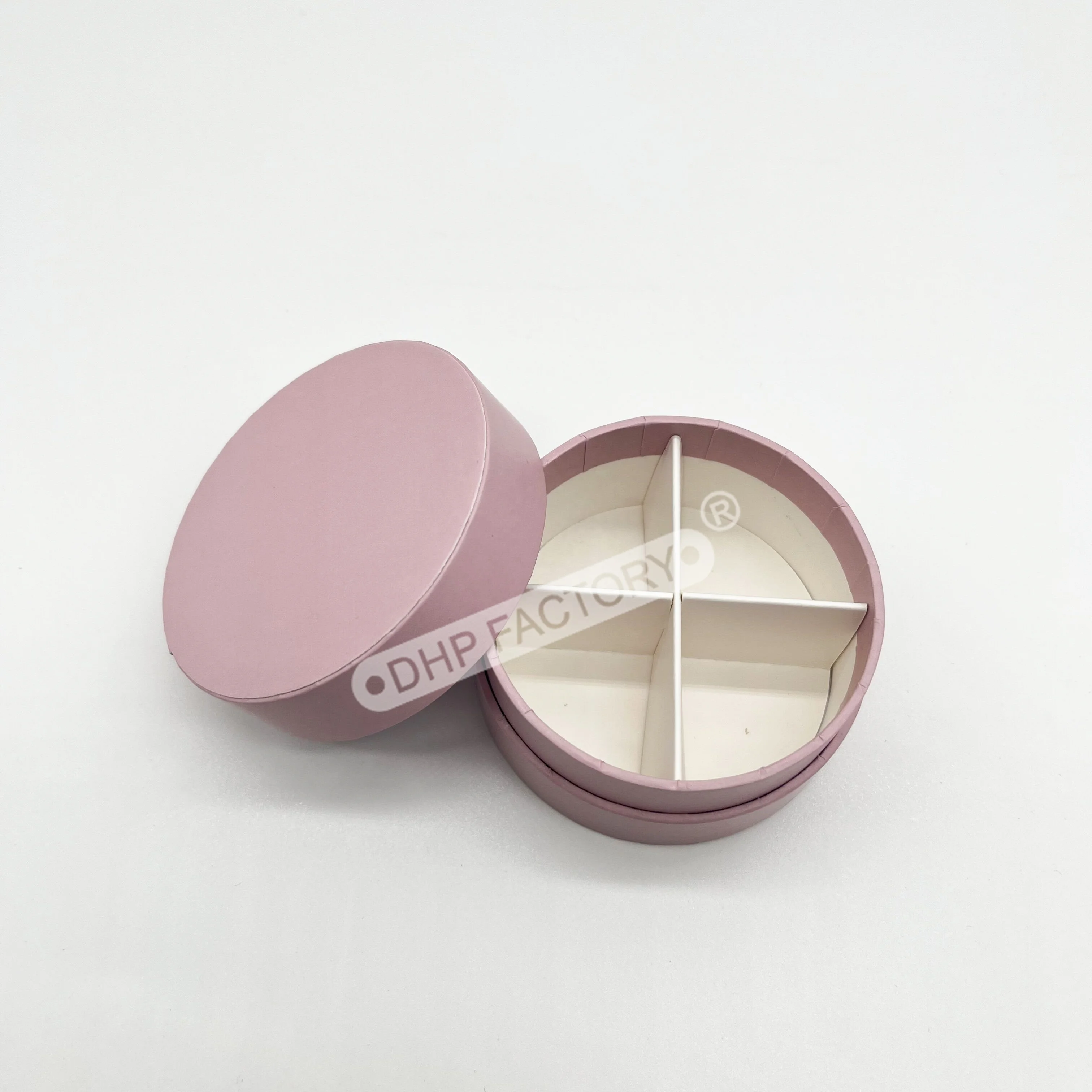 Exquisite Customized Printing Pink Wedding Party Gift Mini Cylinder Paper Tube Candy Chocolate Round Box with Paper Card Insert