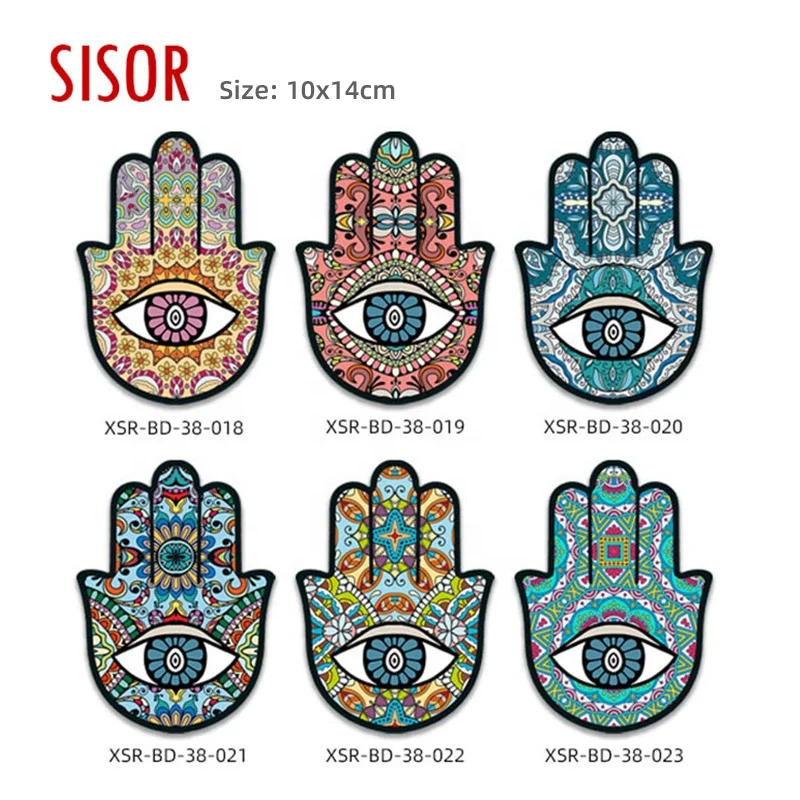 Eye of Providence Middle East Fatima Ceramic Coaster Custom Israel Ceramic Coasters With Cork Home Stand Cardboard Decors