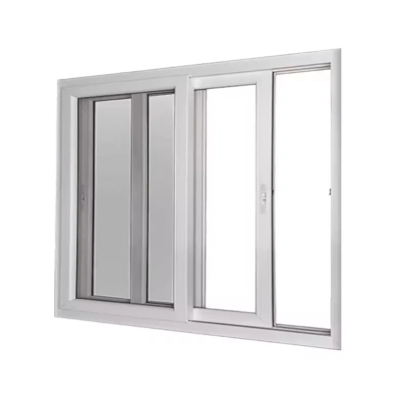 HZSY Hurricane Proof Outdoor Double Tempered Glass Sliding Windows French Style Apartment Aluminum Window