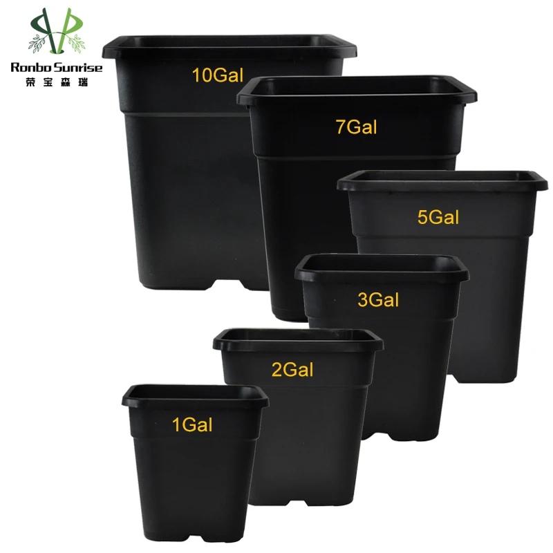 Wholesale Rectangle Outdoor Planters Maceteros Grandes Exterior Plastic Plant Pots for Trees Hongos Flowers Vegetables Fruits