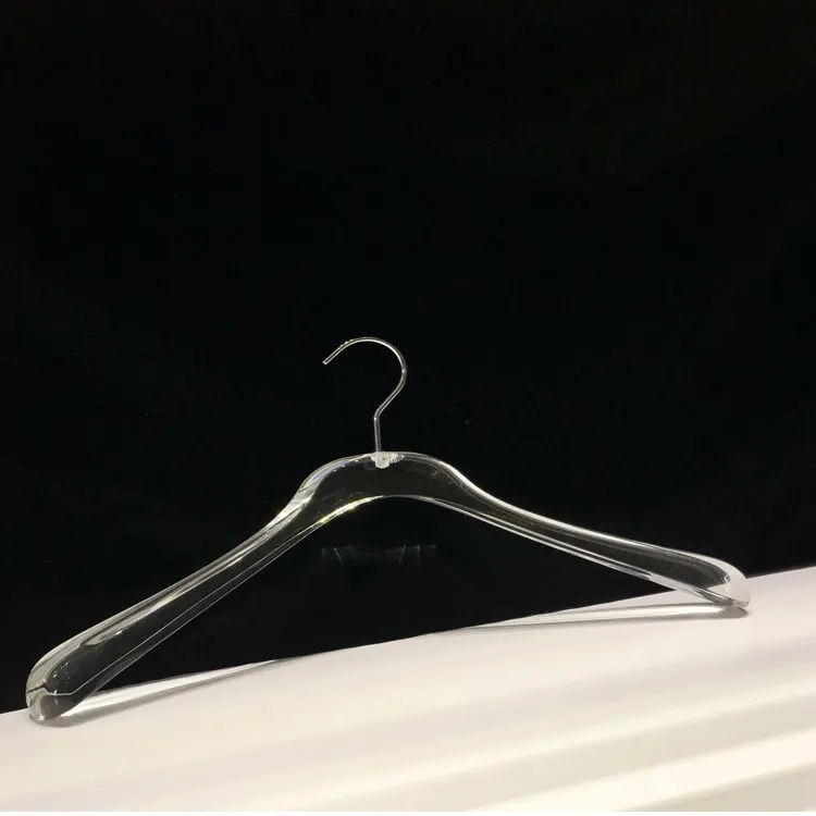 Custom Acrylic Hanger with Shimmering Powder Wholesale Clear Transparent Clothes Acrylic Hangers