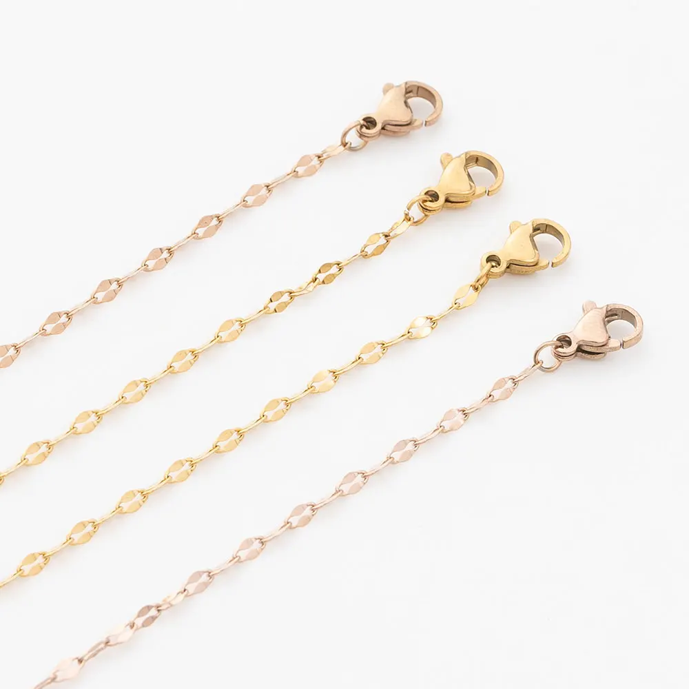 18K Золотая универсальная цепочка для губ, женское ожерелье из нержавеющей стали 304, голая цепочка из ключицы