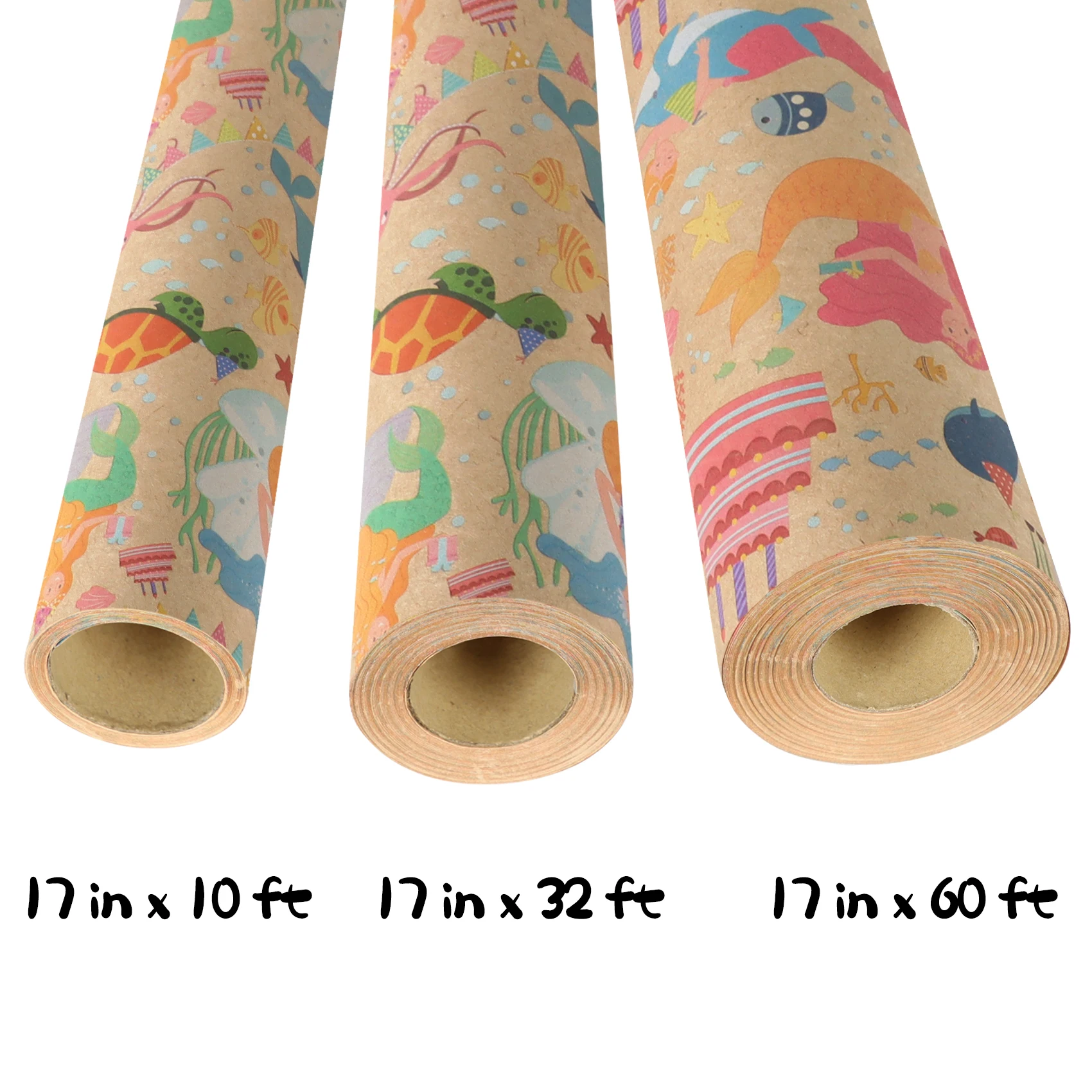 In Stock Dinosaur Horse Merman Wrapping Paper 2024 Custom Recyclable Wrap Roll Gifts Wrapping