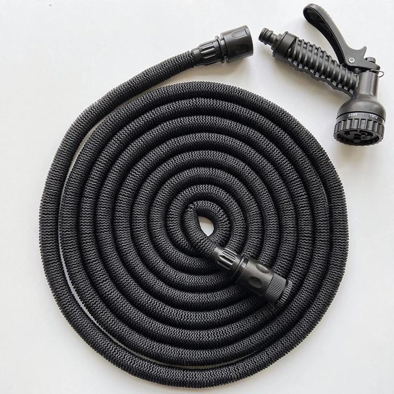 Chinese manufacture tpe expandable garden hose black 7 patterns nozzle 150