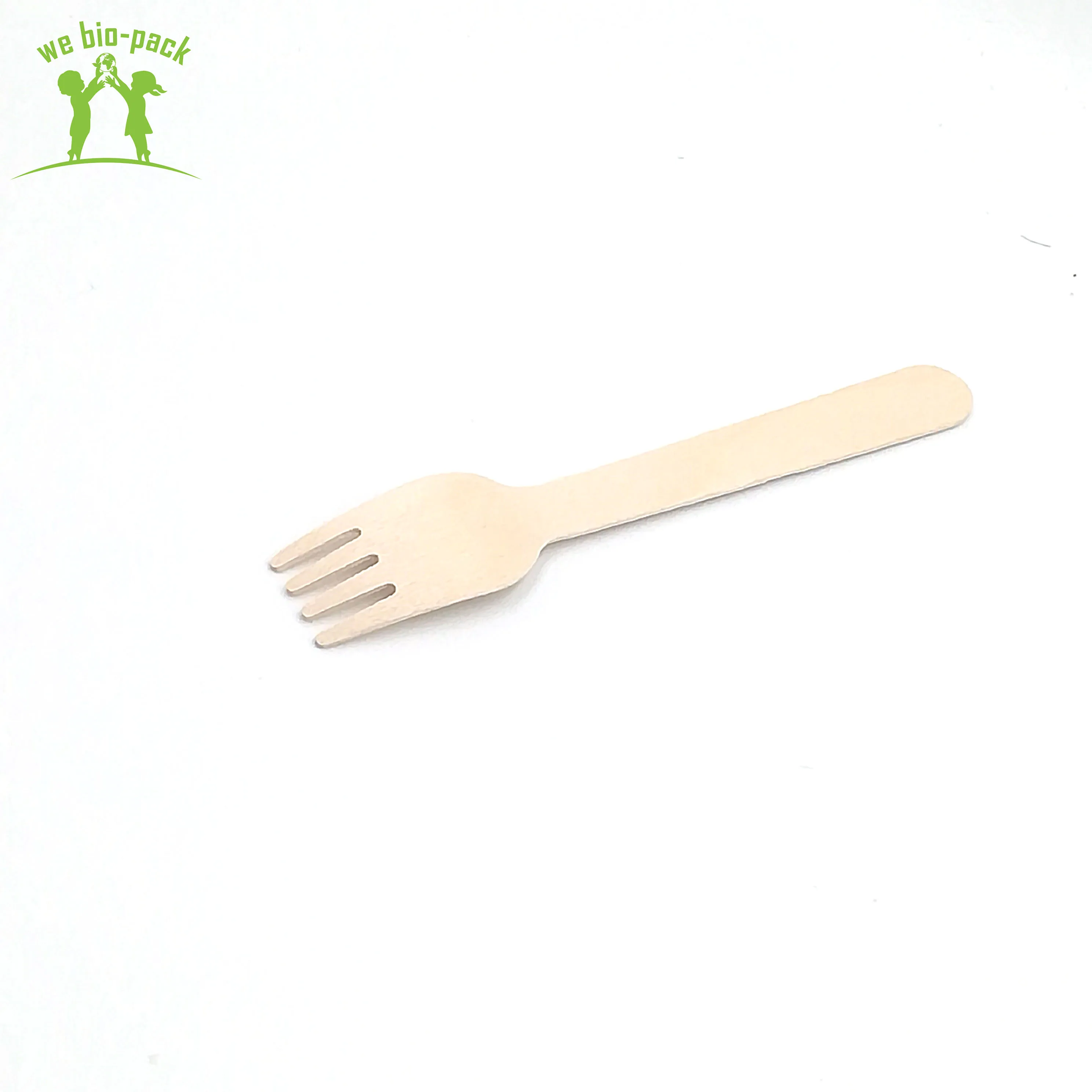 
160mm fork wooden disposable take out cutlery for restaurant salad serving fork wooden handle 