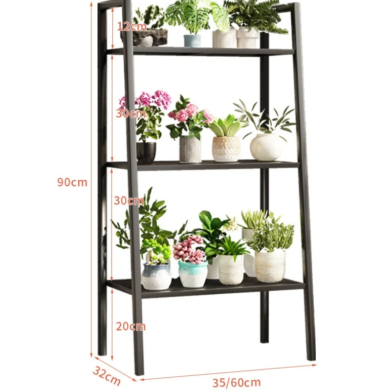 KINNO Flower shelving Floor-to-ceiling balcony wrought iron against the wall in living room flower pot shelving indoors