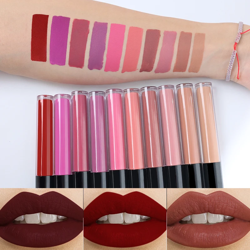 custom logo vegan private label cosmetics organic waterproof long lasting matte liquid lipstick vendor