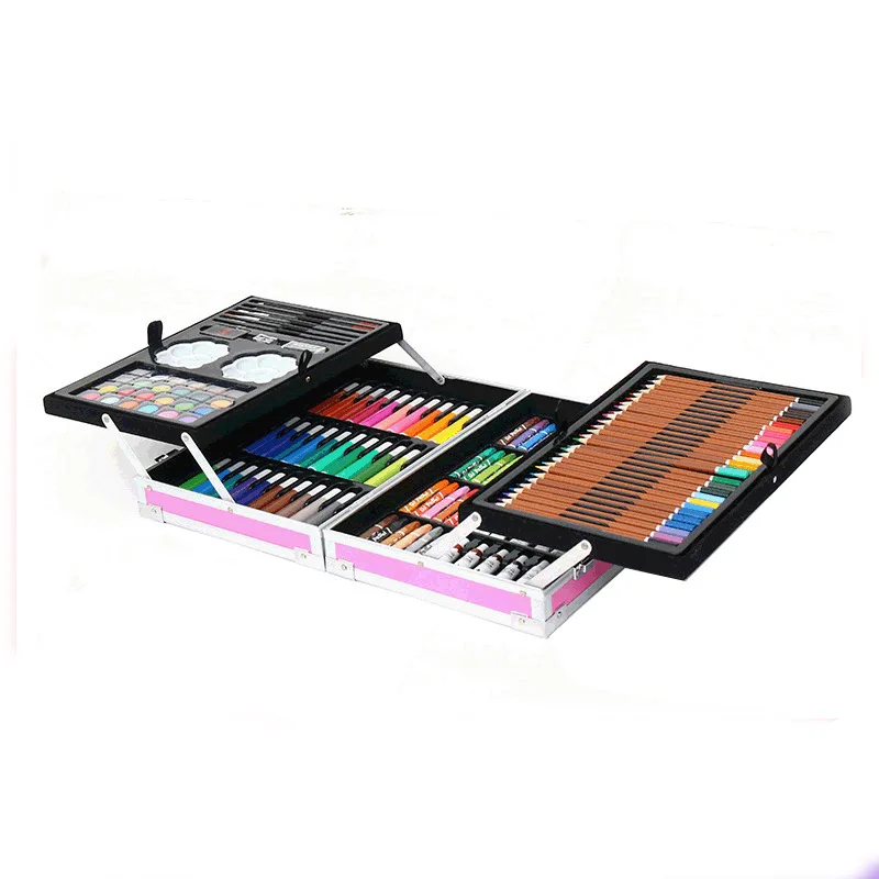 Art set 145pcs russia art with portable aluminum