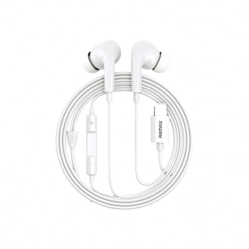 Remax OEM/ODM Новинка RM-533 в наушники-вкладыши для наушников USB Type-C проводные наушники с микрофоном и регулятором