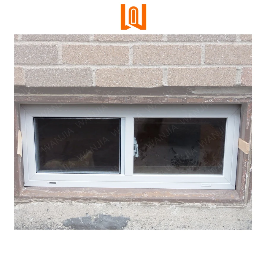WANJIA New Style AS2047 Window Commercial Building Windows PVC UPVC Glass Windows Vinyl Basement Windows