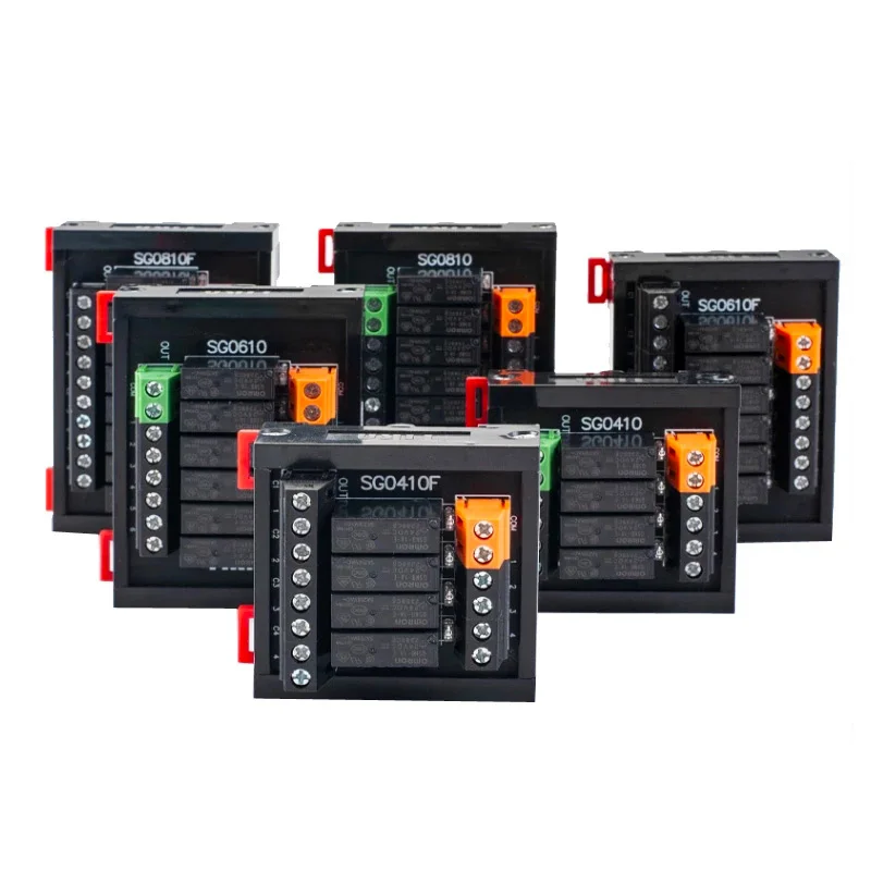 4/6/8-way Din Rail relay combination module 24v 12v 5v intermediate relay module module control board DC