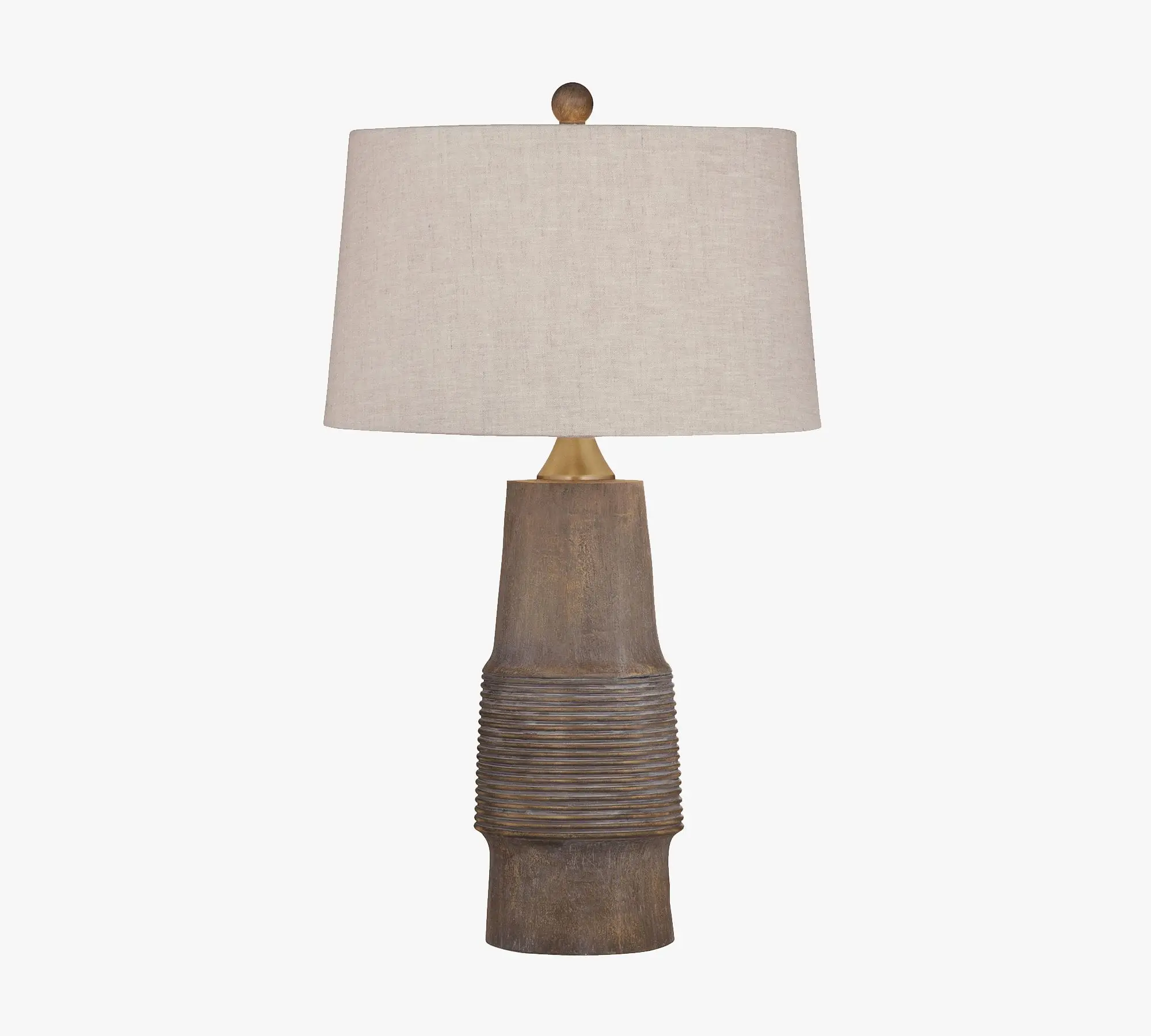 Simple Elegant Style Black Ceramic Round Shape Table Lamp for Home Bedroom Decoration