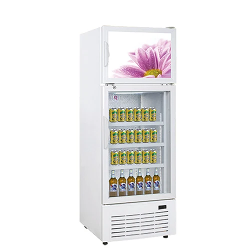 Hot Selling Transparent Glass Standing freezer Cold Drink Display Freezer Chiller Beer Refrigerator