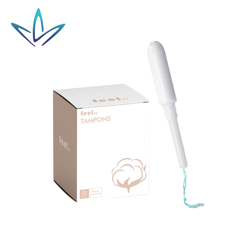 
Wholesale 12 pcs organic cotton tampons GOTS certified more comfort less irritation lady dispenser tampon 