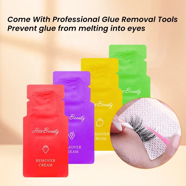 Jelly remover gel cream Lash Adhesive removing Cream small bag Strawberry portable glue cleaner Glue Cream Remover