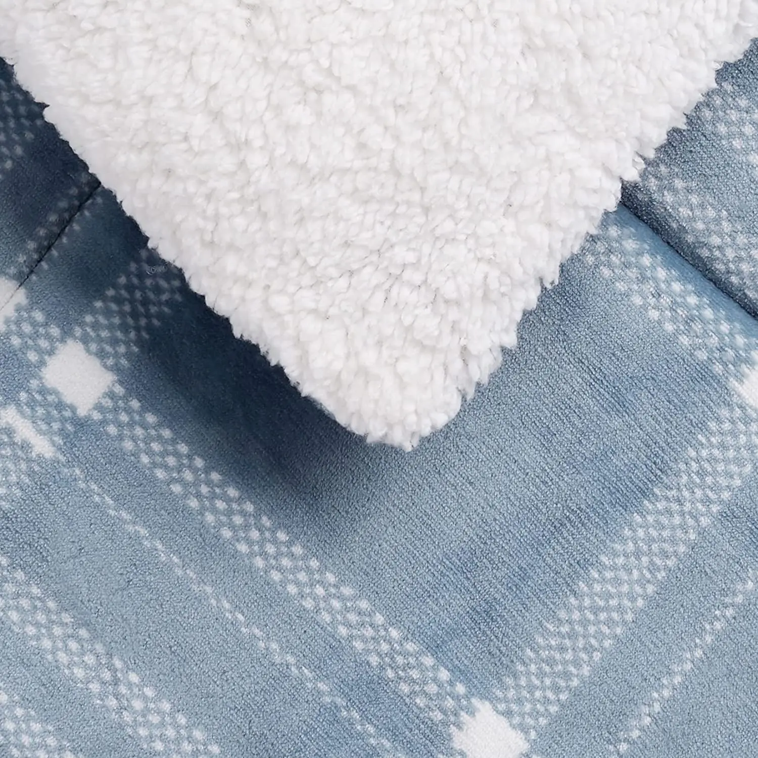 Ultra-Soft Micromink Sherpa Comforter Bed Set Comfortable and breathable  Duvet quilt- Teal Plaid, Full/Queen