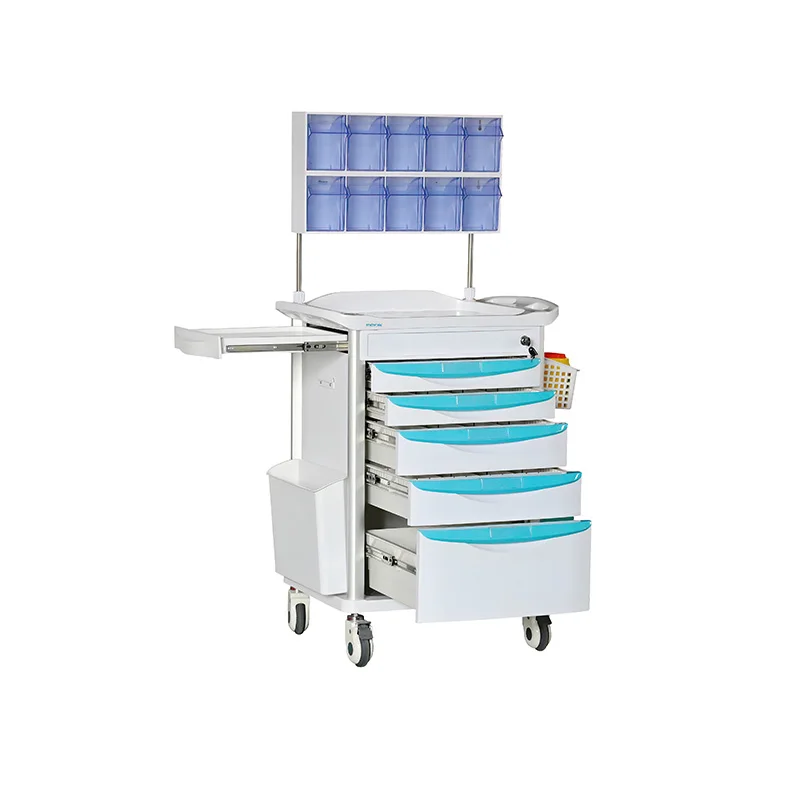 MK-P08 Mobile ABS Plastic Medical Anesthesia Trolley For Hospital With Drawers