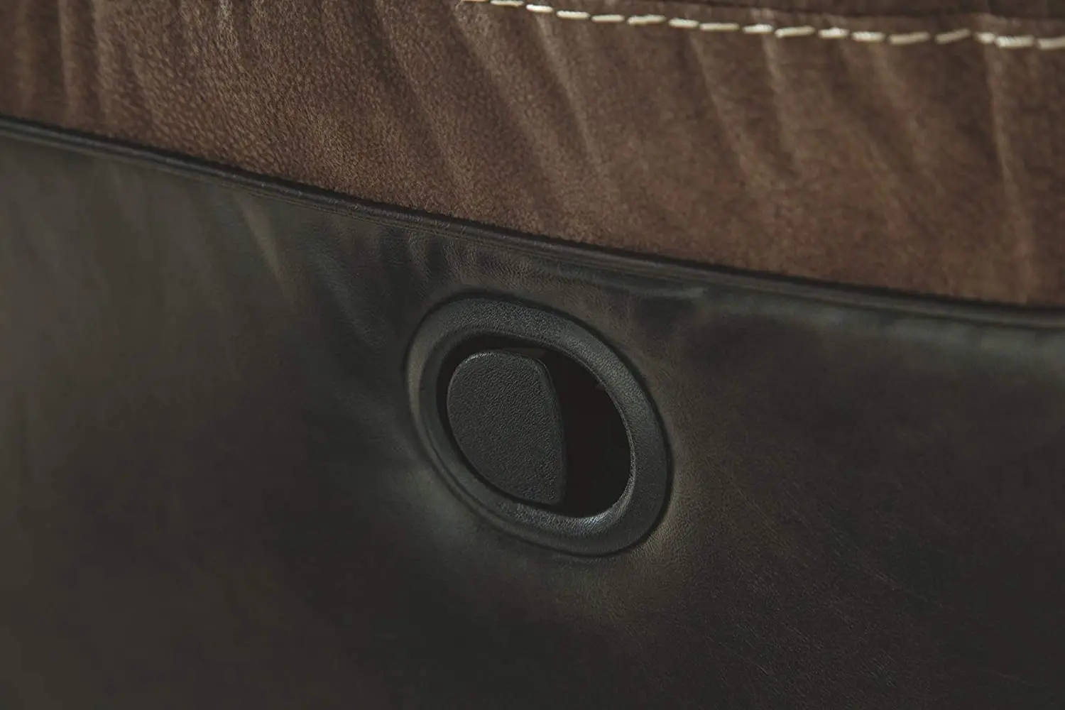 Faux Leather Manual Double Reclining Loveseat Brown 2 Seats Cinema Recliner Sofa