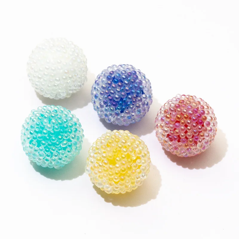 20mm Sugar beads loose beads transparent jelly through hole macaron bubble beads keychain DIY jewelry accessories