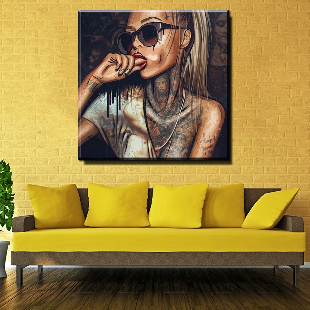 New Graffiti Street  Modern African Women Portrait wall art paintings pictures abstract