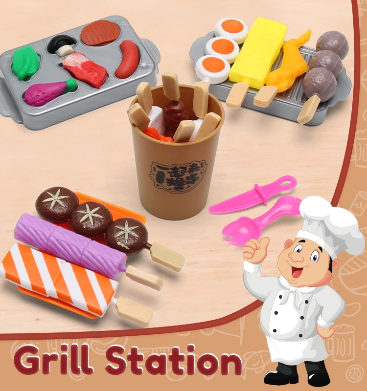 Non Toxic play dough Plasticine intelligent Educational soft air dry Light Modelling Clay Fluffy Slime Supplier BBQ grill set