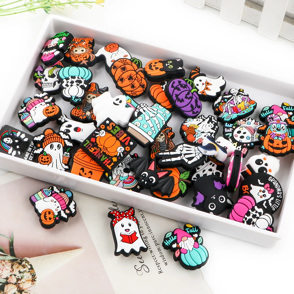 Fashion Food Grade Baby Teething Chew Toys Jewelry Making DIY Pendant Bracelet Silicone Focal Beads Halloween For Pens Making