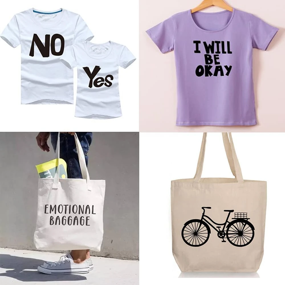 20inchx50Yard Easy To Cut Classic Black HTV Vinyl Rolls PU Material Stretchable Heat Transfer For Textiles Cotton Fabric