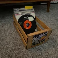 Mountable Now Playing Holder floating modern record player wall mount espresso storage wood vinyl record shelf