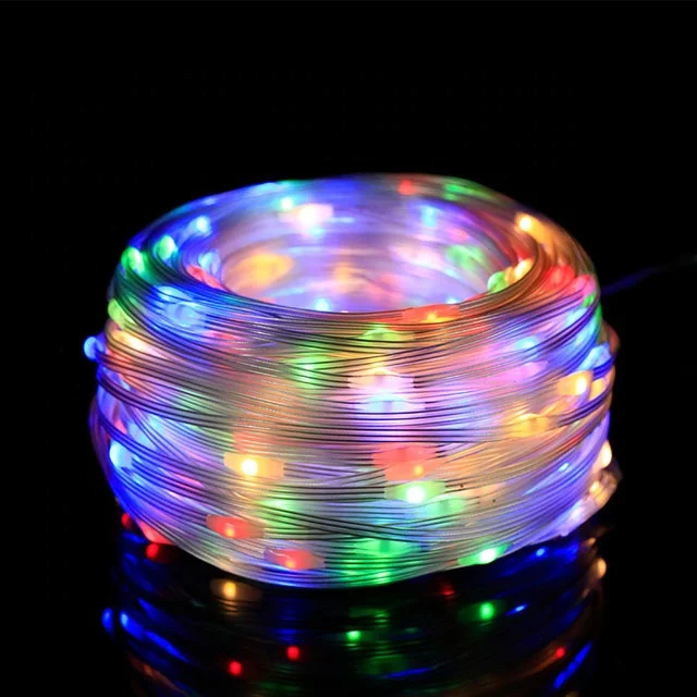 Dropshipping Christmas Lights Outdoor Decoration 8 Modes Led PVC LED Smart Fairy String Light With Remote