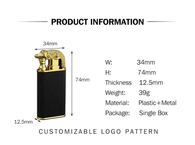 Double flame lighter custom logo lighter Straight flame gas flame lighter for cigarette