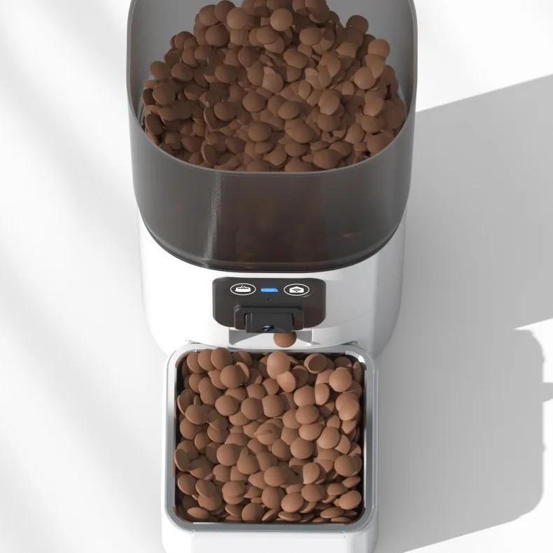 6L Rotatable HD Camera Smart Automatic Pet Cat Food Dispenser Detachable Pet Dry Food Feeder with Timer