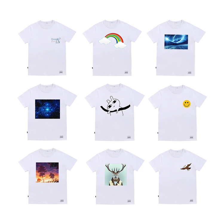 2021 High Quality 60% Cotton 40% Polyester White Printing T-shirts Custom T-Shirt