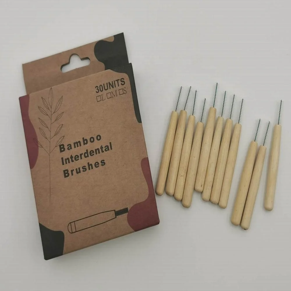 
Eco friendly bamboo tepee interdental_brushes 30pcs pack spare interdental brush 