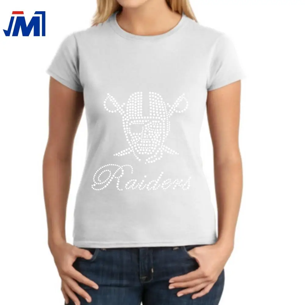 beautiful raiders rhinestone heat transfer iron on for Mens T-shirts