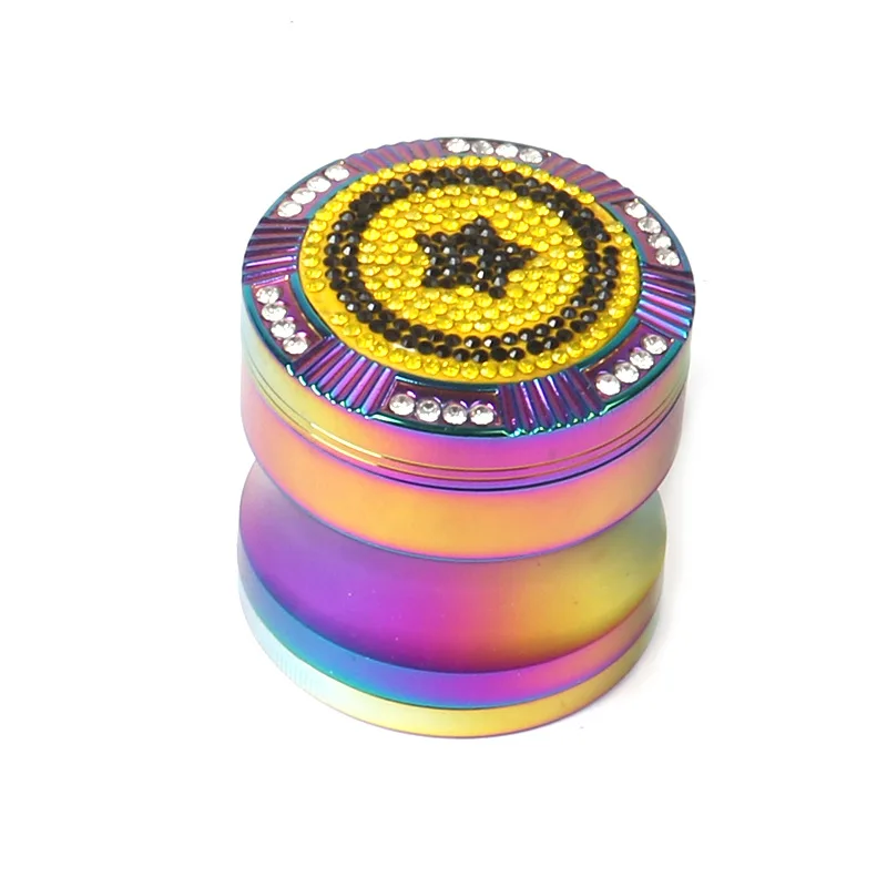 Gerui новый стиль 63 мм 4 слоя из цинкового сплава цинковый сплав дробилка табак Muller пыльцы специй цветная шлифовальная машина