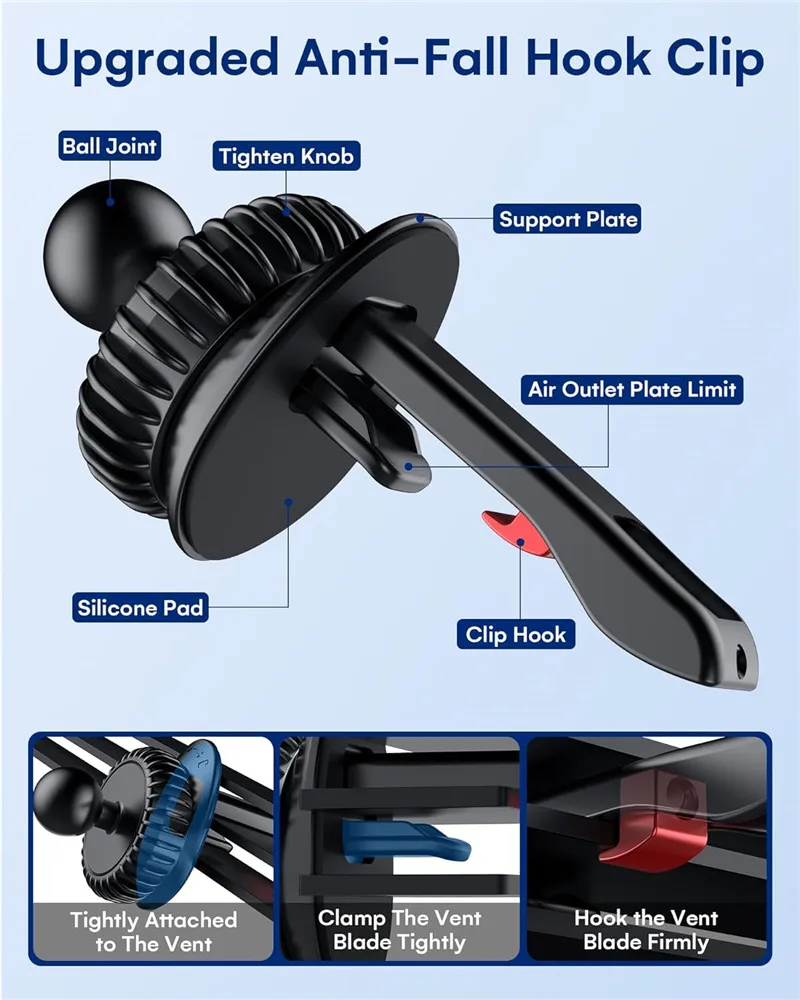 Super Strong Magnets Air Vent Cell Phone Holder Clip Magnetic Car Mount for iPhone 15 Pro Max Plus All Phones