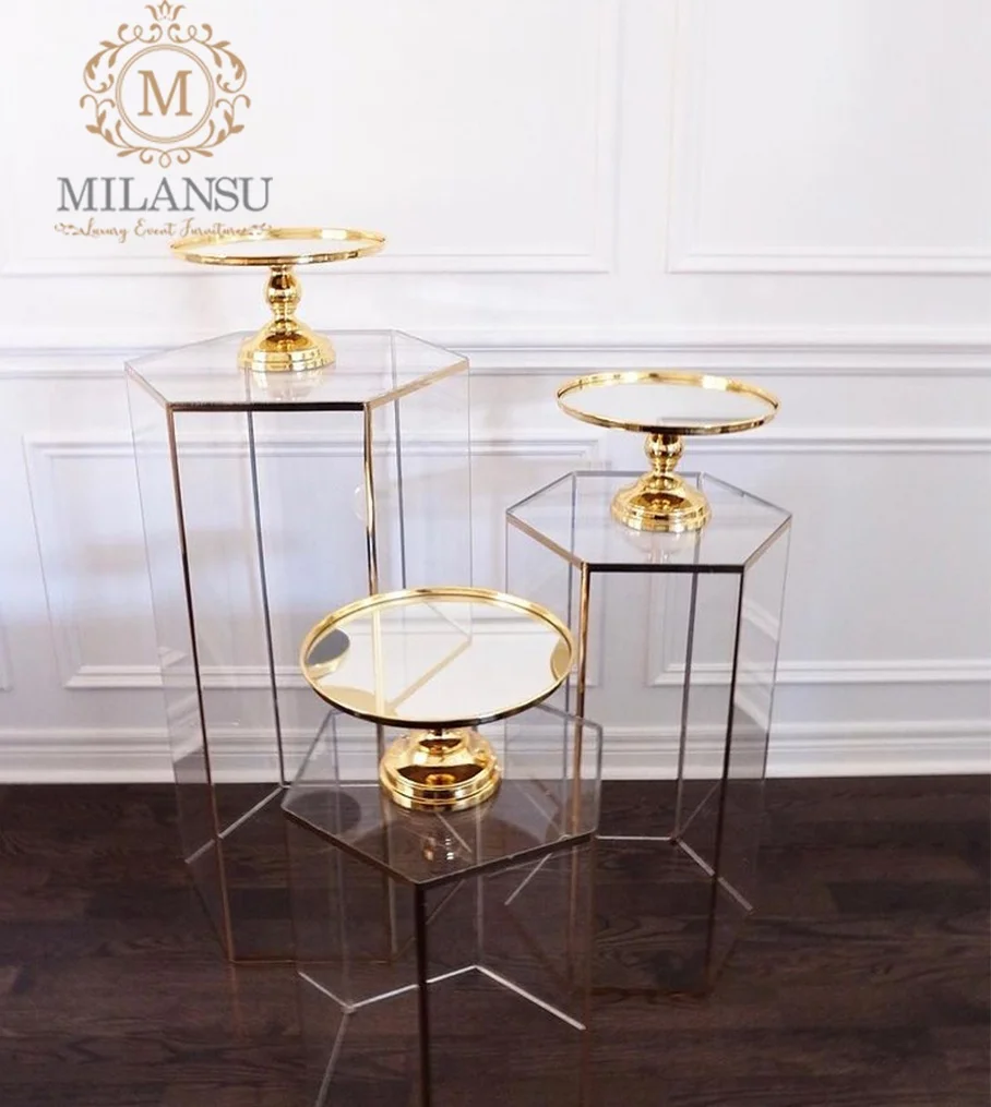 Шестигранная акриловая стойка для торжественных мероприятий прозрачная подставка демонстрации свадебных цветов торжеств украшение свадебной вечеринки