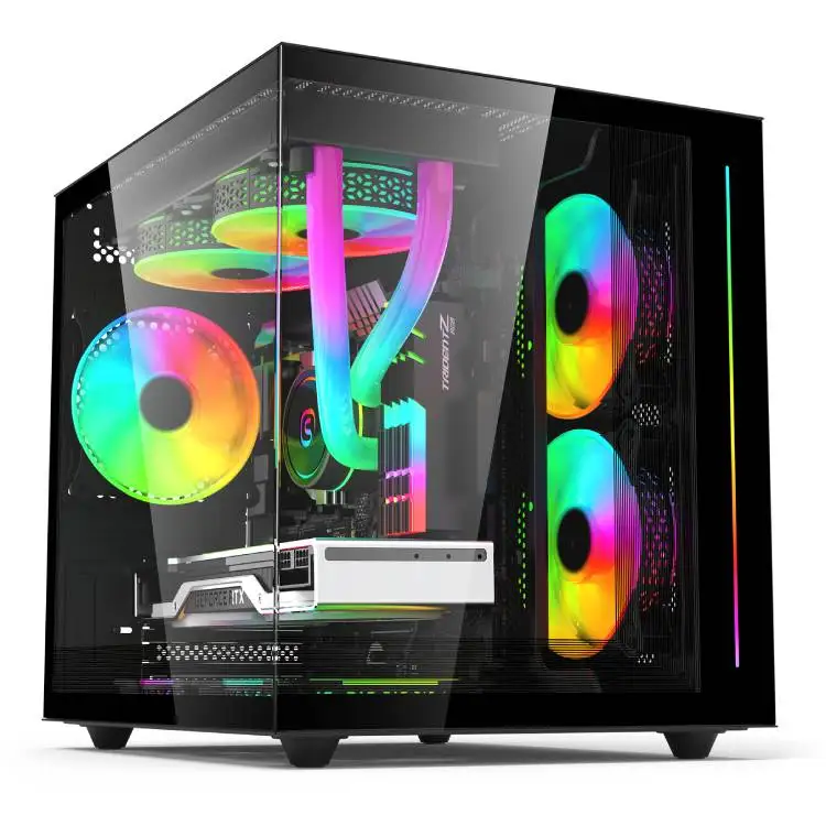 wholesales custom logo computador transparent computer case gaming accessories matx pc cabinet tower gaming case