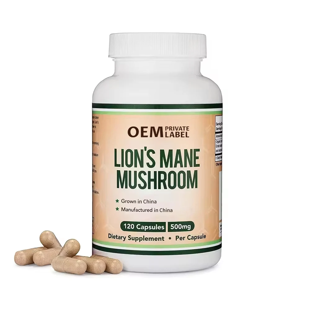 Own-Brand Organic Lion Mane Double Extract Capsule Supplement Brain Support and Immunity for Adults