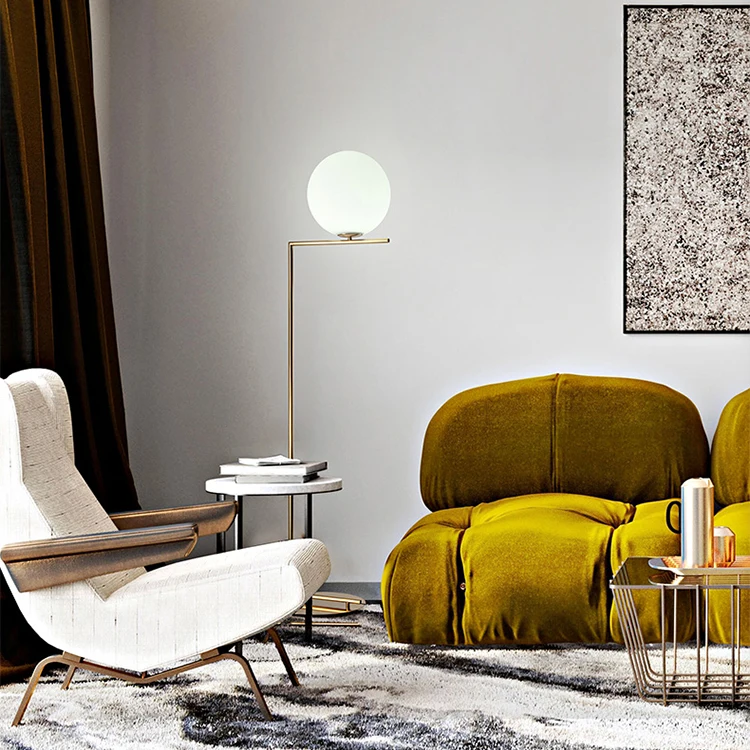
Cheap New Brightness simple style glass ball E14 floor lamp 