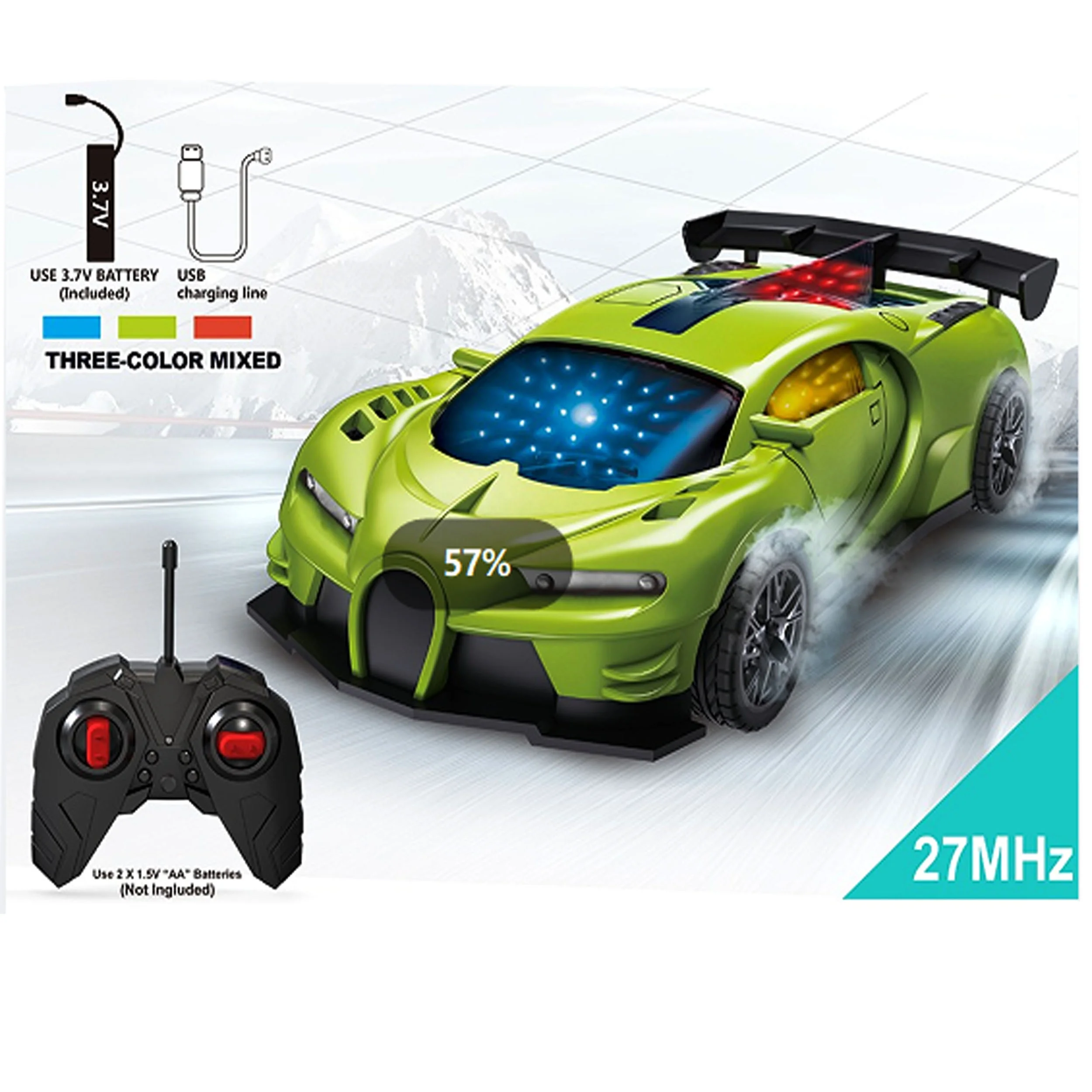 KK New 1:20 High Speed Remote Control Racing Car With 3D Lighting,Rc Drift Toy Vehicle,19CM BUGATTI Remote Control Car For Kids