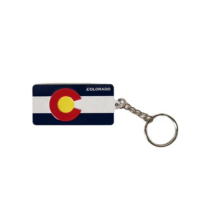 Hot sale USA souvenir embossed letter 3*6.5cm metal aluminum keychain